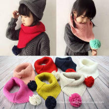 2017 soft candy color woolen yarn kids neck warmer baby scarf infinity knitted collar kids winter scarf